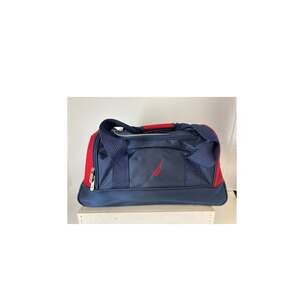 NAUTICA LARGE CANVAS, NAVY, RED DUFFLE BAG